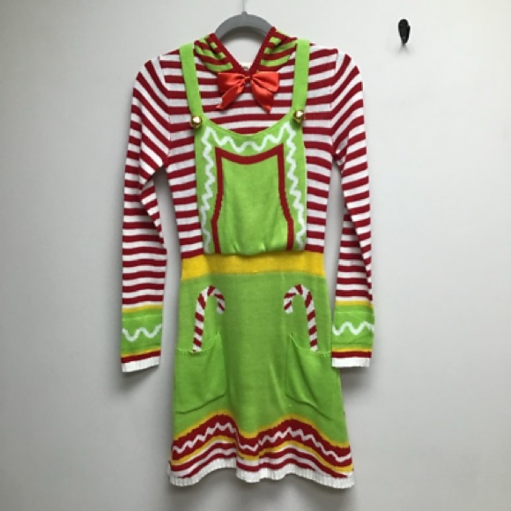 Hooded Ugly Christmas Sweater Dress